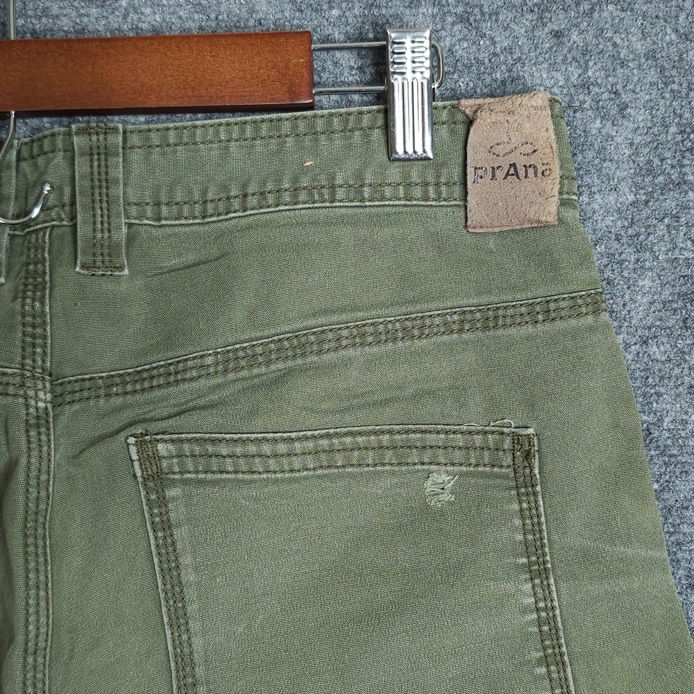 Prana Bronson Shorts Mens 30x11 Green Stretch Organic Cotton Canvas Hiking Chino - Picture 5 of 9